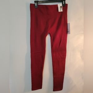 Slimming Comfort Red Maple Textured Leggings, Size XL